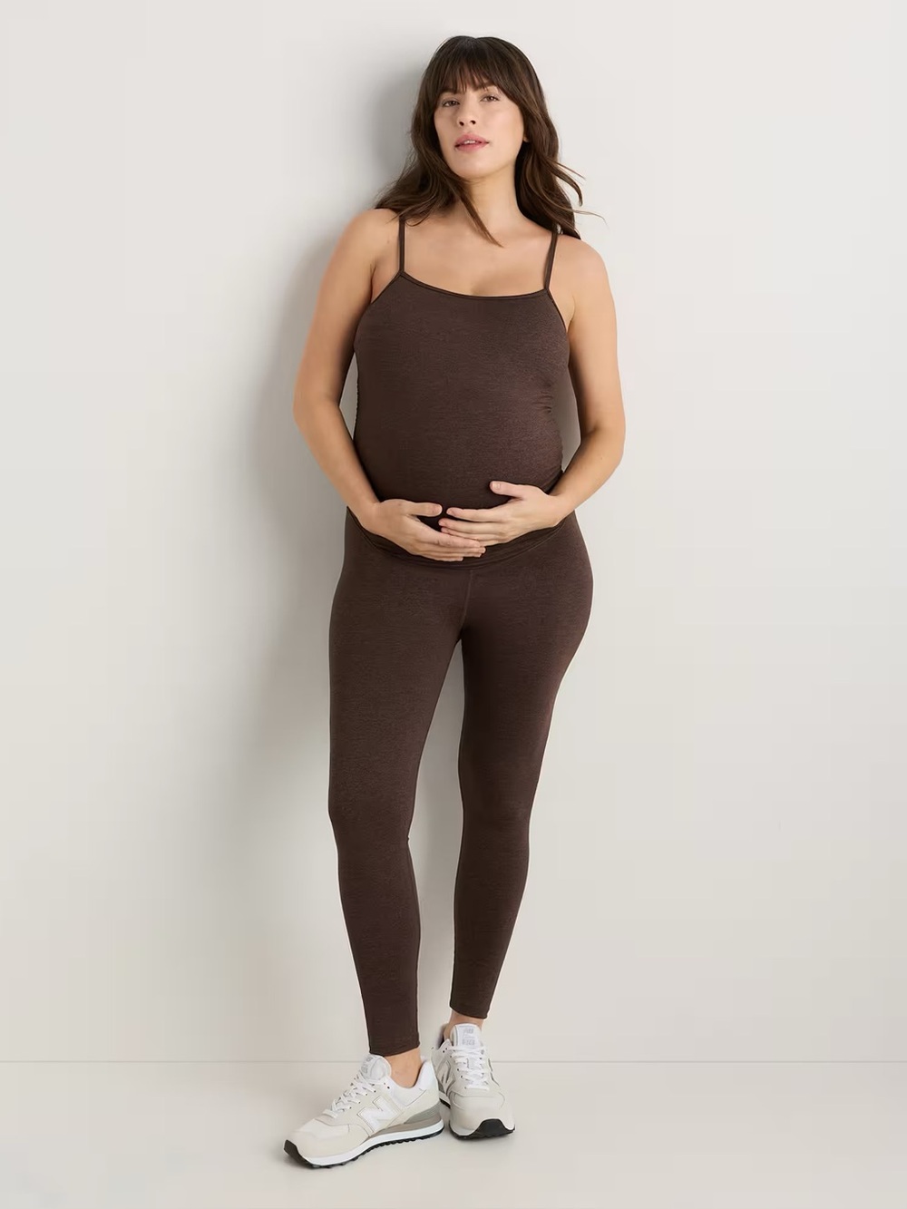 Quince Ultra-Soft Maternity Jumpsuit - Size Large - Espresso Brown
